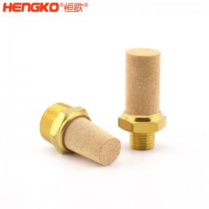 恒歌定制不銹鋼/銅粉氣動元件消音器_消音濾芯降噪耐高溫，應(yīng)用于真空泵