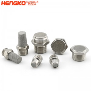 恒歌定制不銹鋼/銅粉氣動元件消音器_消音濾芯降噪耐高溫，應(yīng)用于真空泵
